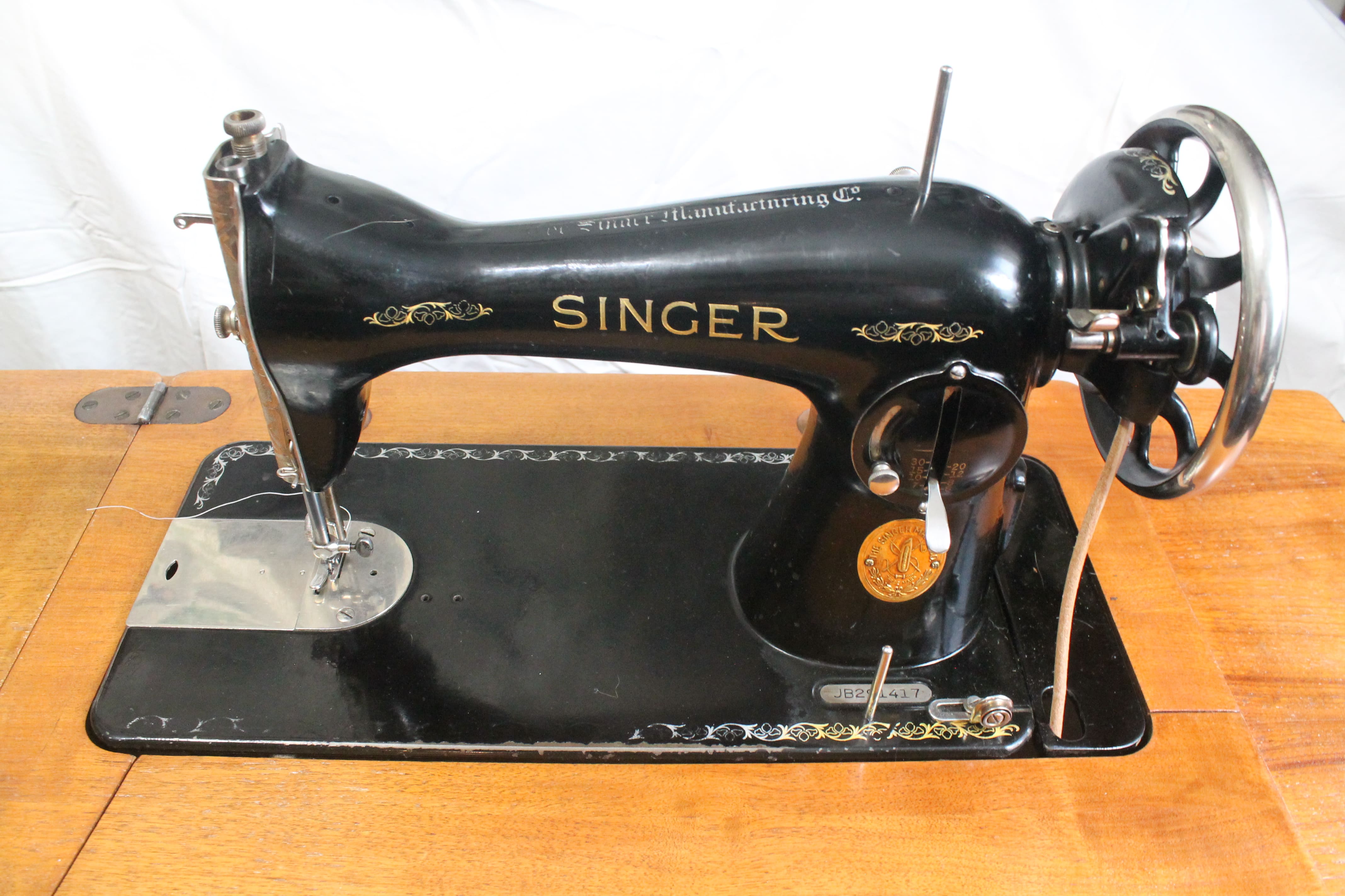Singer 15-88 treadle sewing machine main view